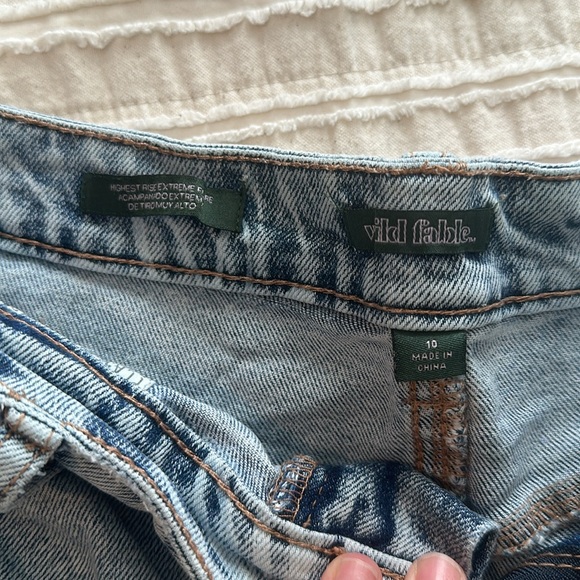 High Rise Extreme Flare Bellbottom Jeans with floral detail sz 10 - Picture 2 of 4